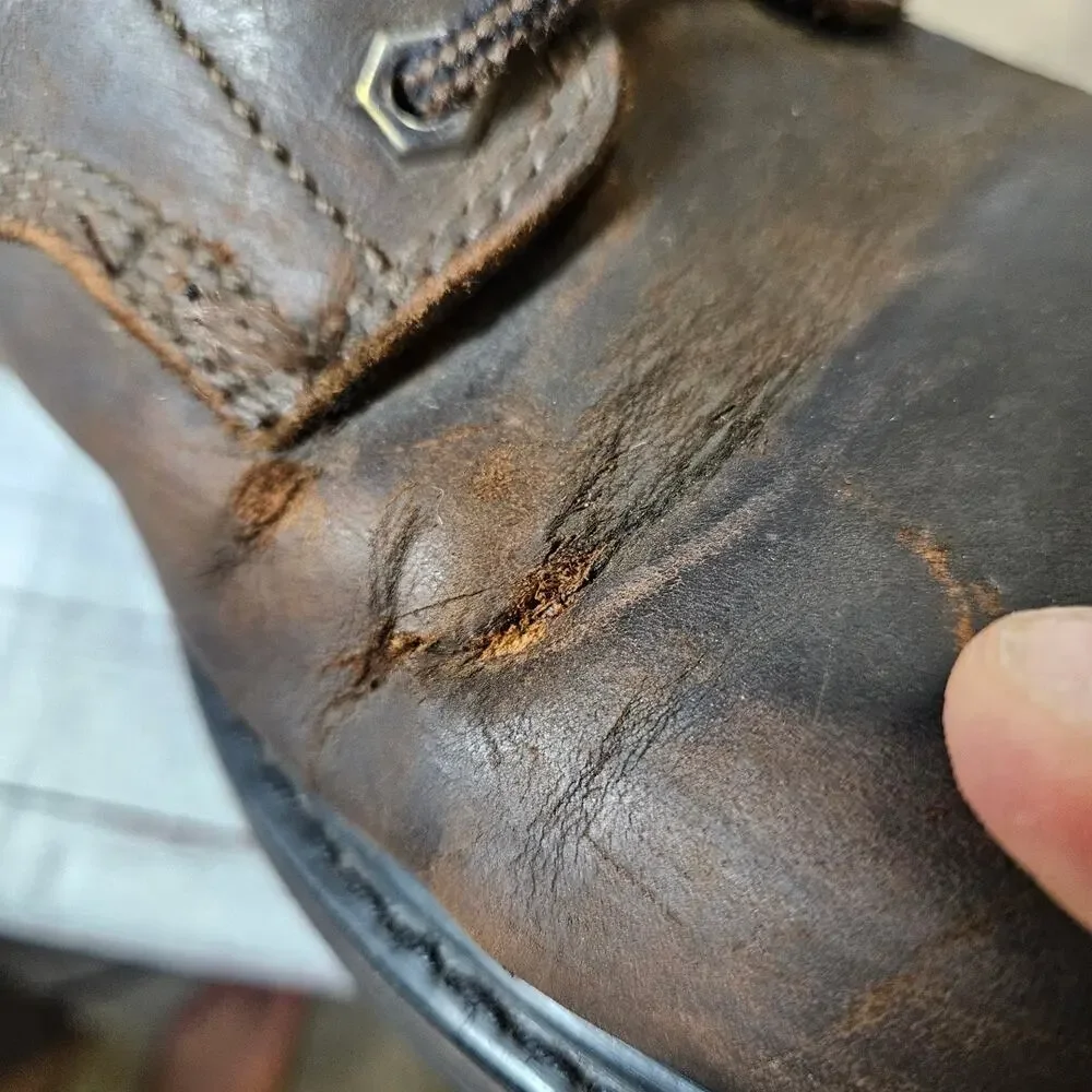 Timberland PRO Pit Boss Men's Brown Soft Toe Work Boots US 11M *Cracked Leather